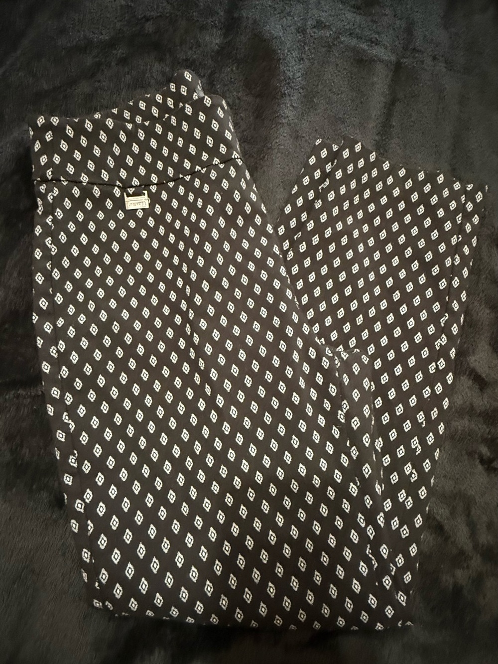 Premise Black and White Geometric Print Pants